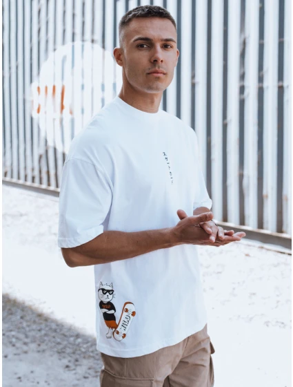 Pánské tričko s potiskem bílé Dstreet model 21975493 - FashionStreet