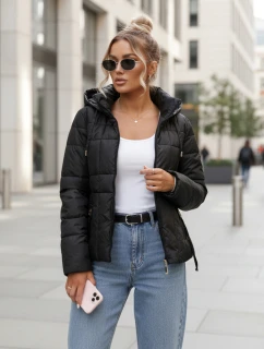 Dámska prešívaná bunda s kapucňou čierna FashionStreet TY5591