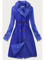 Svetlo modrý tenký kabát z rôznych spojených materiálov (YR2027)