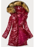 BŁYSZCZĄCA KURTKA ZIMOWA DAMSKA CZERWONA model 21243426 - LHD