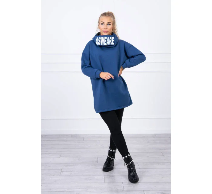 Zateplená mikina s kapucňou z džínsoviny