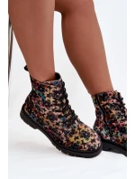 Dámské zimní kotníkové boty květinové model 21712487 - Artiker Dámské zimní kotníkové boty květinové model 21712487 - Artiker