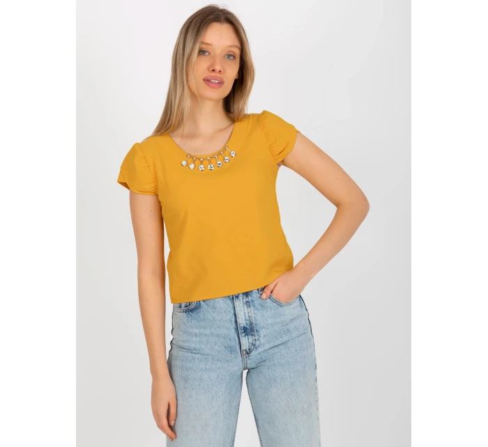 Dámska blúzka LK BZ 505783.50P tmavo žltá - FPrice