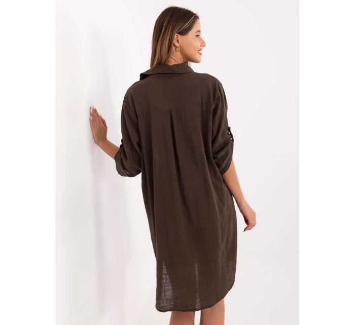 TW SK BI 22263.00 tmavohnedé šaty TW SK BI 22263.00 tmavohnedé šaty