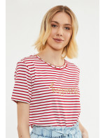 Monnari Blúzky Pruhované dámske tričko Multi Red