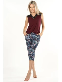 Dámské pyžamové kalhoty s potiskem Nipplex model 18459364 Margot 3/4 S2XL - Mefemi