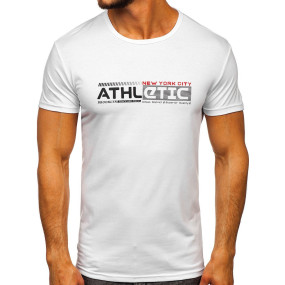 Pánske tričko s potlačou Athletic SS10951 - biela,