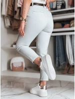 Dámské kalhoty slim fit s páskem světle šedé Dstreet model 21986213 - FashionStreet