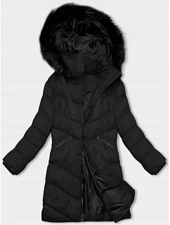 Černá dámská zimní bunda s kapucí model 21246187 - J.STYLE