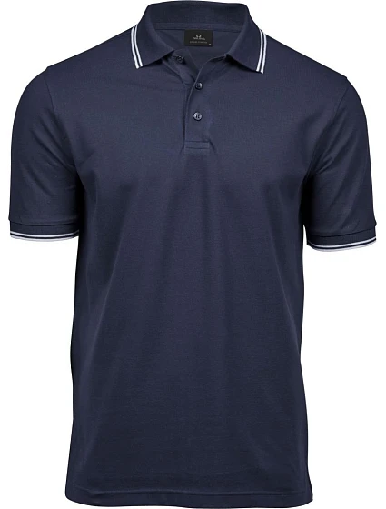 Tee Jays TJ 1407 Pánske elastické polo tričko z piké „Stripe“ 18.1407 tmavomodrá/biela Tee Jays TJ 1407 Pánske elastické polo tričko z piké „Stripe“ 18.1407 tmavomodrá/biela