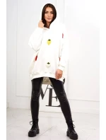 Zateplená mikina s model 19049176 motivem ecru - K-Fashion