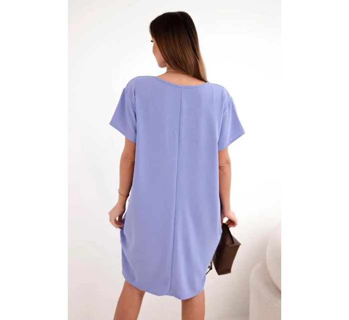 Šaty s kapsami a přívěskem fialová