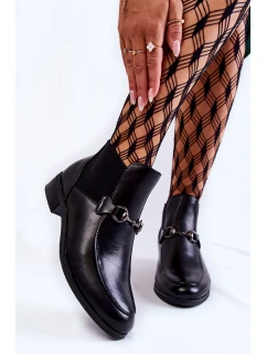 Kožené dámské ploché boty černé model 21601229 - VINCEZA