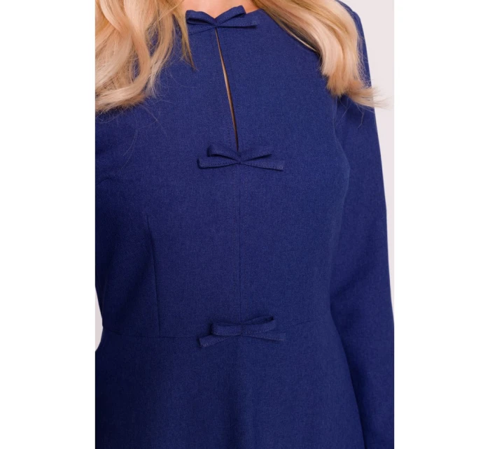 S413 Šaty s mašľou - modré S413 Šaty s mašľou - modré