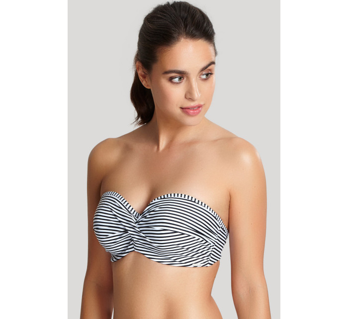 Vrchný diel plaviek Swimwear Anya Stripe Bandeau Bikini black/white SW0893