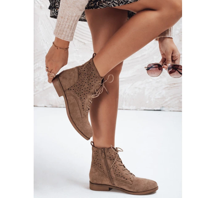 Dámske šnurovacie topánky coffee FashionStreet ZY1151