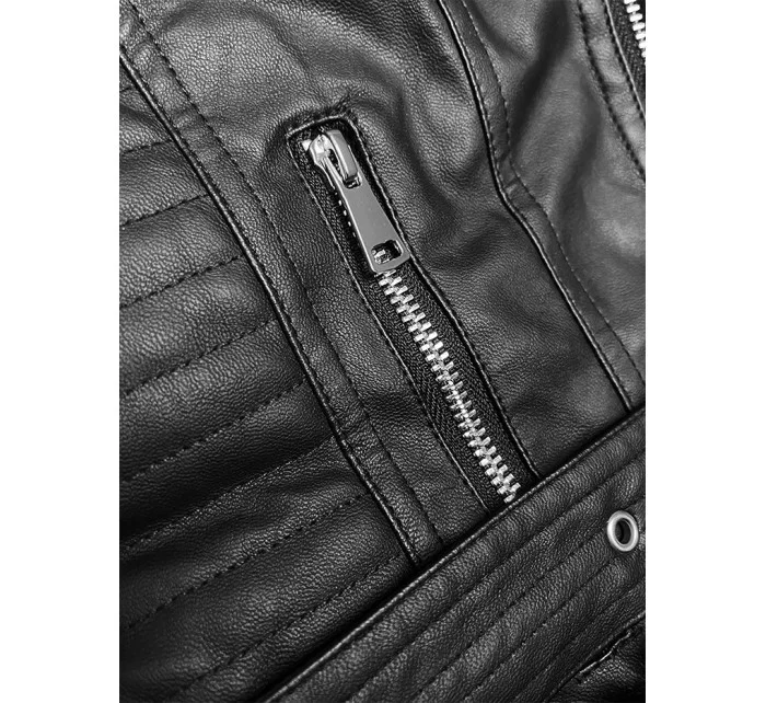 Čierna dámska bunda s kapucňou J Style (11Z8077)