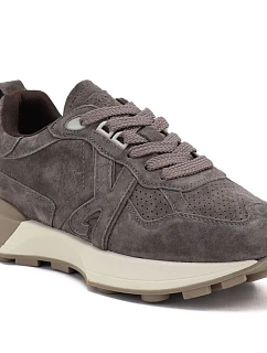 Hnědé kožené tenisky na platformě  – dámské model 22387095 - Kobbo