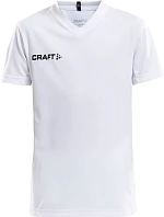 Craft Teamwear Squad Go Jersey Solid Jr Detské športové tričko s výstrihom do V 82.5582 biele