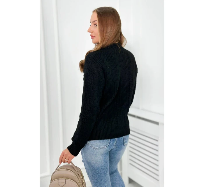 Sveter nasadený cez hlavu čierny