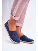 Damskie Welurowe Espadryle Granatowe Vulcano