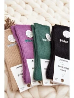 Damskie Ciepłe Skarpety Z Napisem Różowe