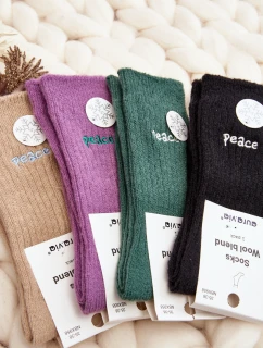 Damskie Ciepłe Skarpety Z Napisem Różowe