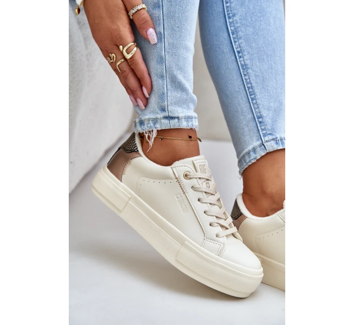 Ocieplane Trampki Damskie Na Platformie Big Star OO274A454 Beżowe Ocieplane Trampki Damskie Na Platformie Big Star OO274A454 Beżowe