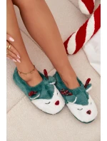 Vánoční dámské pantofle s motivem kožené zelené model 21772577 - Boto