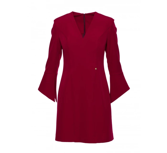 M876 Šaty so širokými manžetami - bordové
