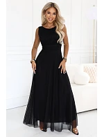 dlouhé maxi šaty s kulatým výstřihem – černé model 22294993 - numoco basic dlouhé maxi šaty s kulatým výstřihem – černé model 22294993 - numoco basic