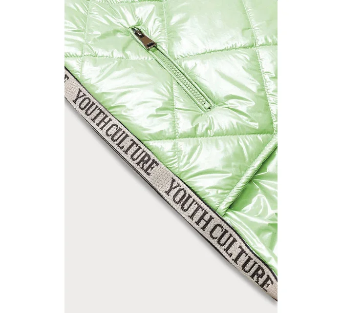 Lesklá dámska vesta v mätovej farbe (AG3-02)