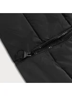 Čierna dámska zimná bunda s kapucňou (2M-21003)