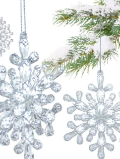 Závesná dekorácia snehová vločka 12x12 CM MODEL 4