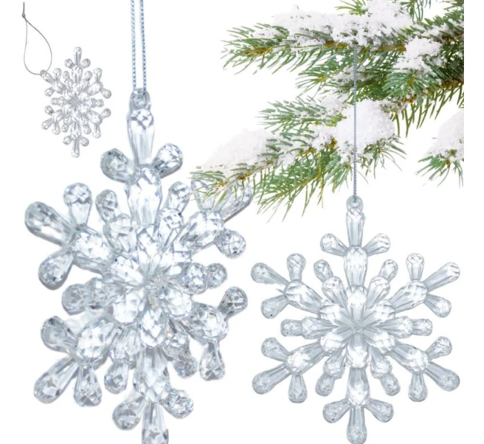 Závesná dekorácia snehová vločka 12x12 CM MODEL 4 Závesná dekorácia snehová vločka 12x12 CM MODEL 4