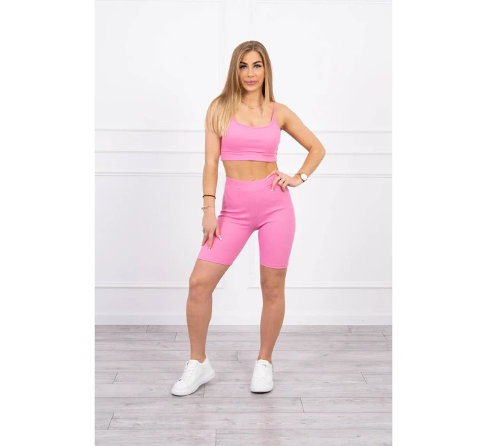 Súprava s nohavicami s vysokým pásom svetlo ružová Súprava s nohavicami s vysokým pásom svetlo ružová