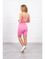 Súprava s nohavicami s vysokým pásom svetlo ružová Súprava s nohavicami s vysokým pásom svetlo ružová