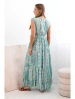 Dámsky bavlnený plášť do dažďa so zaväzovaním v páse tyrkysový