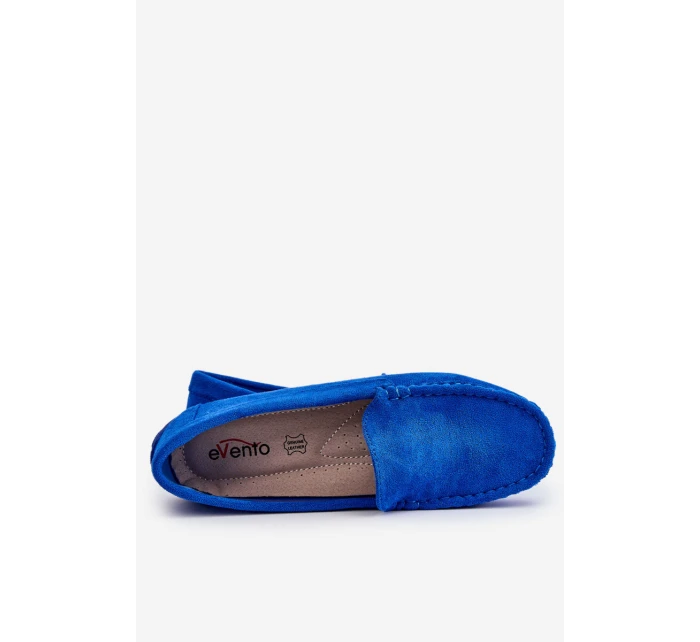 Zamszowe Mokasyny Damskie Niebieskie Morreno