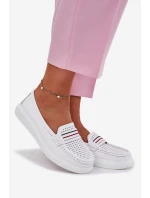 Dámské Kožené Mokasíny Bílé model 21696947 - EVENTO