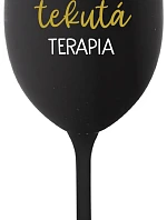 Tekutá terapia pre mamy - čierny pohár na víno 350 ml