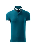 Polokošeľa Collar Up pánska petrol