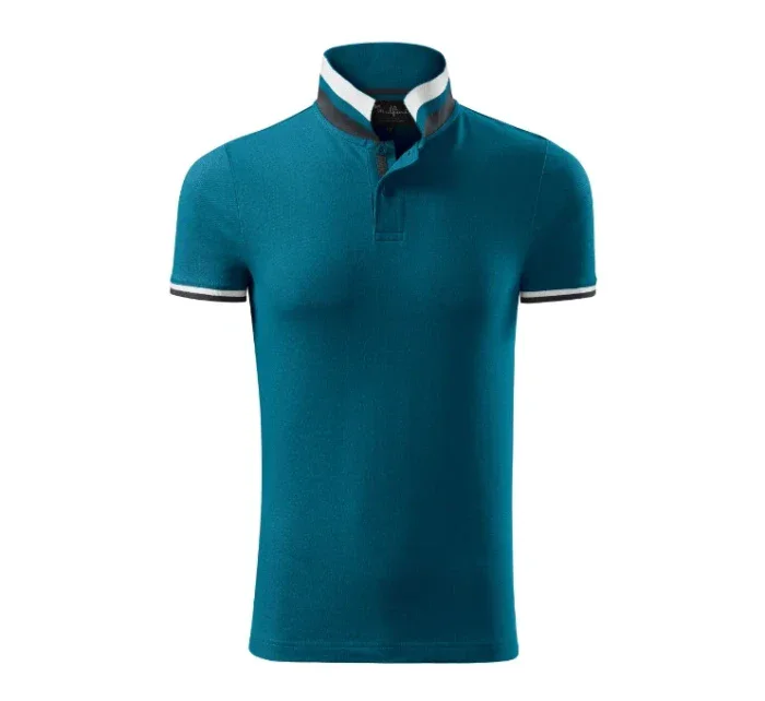 Polokošeľa Collar Up pánska petrol