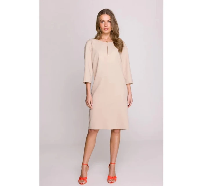 Dámske šaty S394 Beige - Stylove