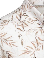 Pánska biela košeľa s listami FashionStreet DX2639