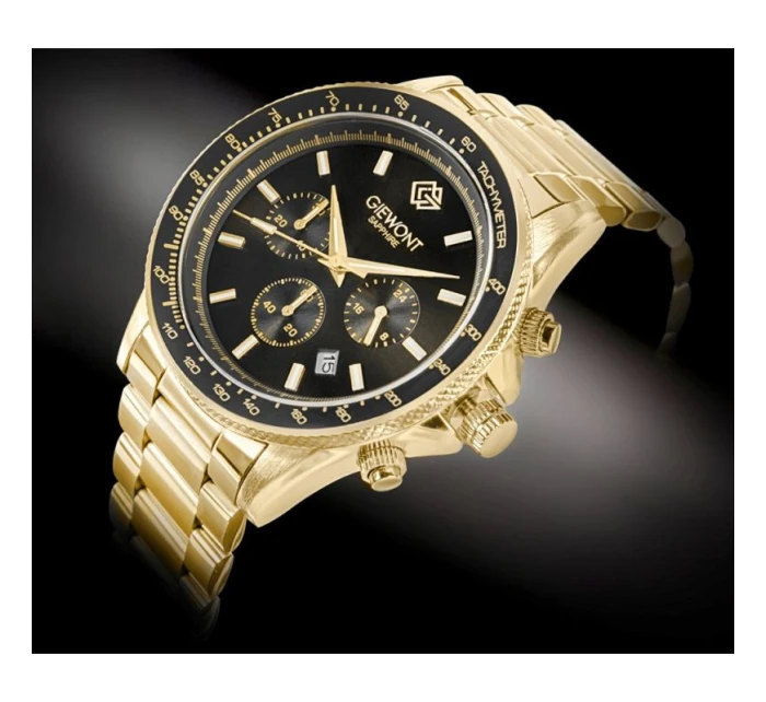 Pánské hodinky Chronograph Sapphire Gold Black model 21807575 - Giewont Pánské hodinky Chronograph Sapphire Gold Black model 21807575 - Giewont