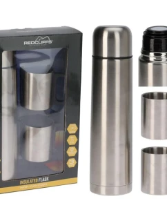 CESTOVNÁ TERMOSKA 1000 ML S 2 ŠÁLKAMI STRIEBORNÁ