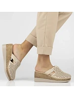 béžové kožené žabky na model 22135952 - FILIPPO