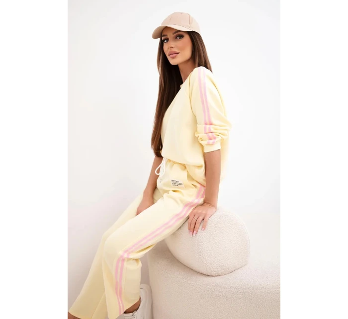 Dámska súprava Masełko s tienidlami a voľnou mikinou žltá Dámska súprava Masełko s tienidlami a voľnou mikinou žltá