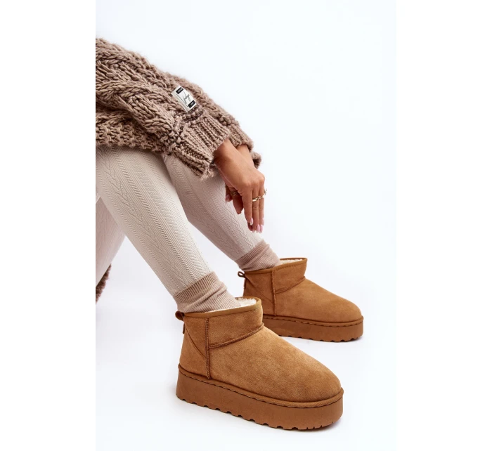 Boty Na Platformě Kožešinou Camel model 21639721 - Boto